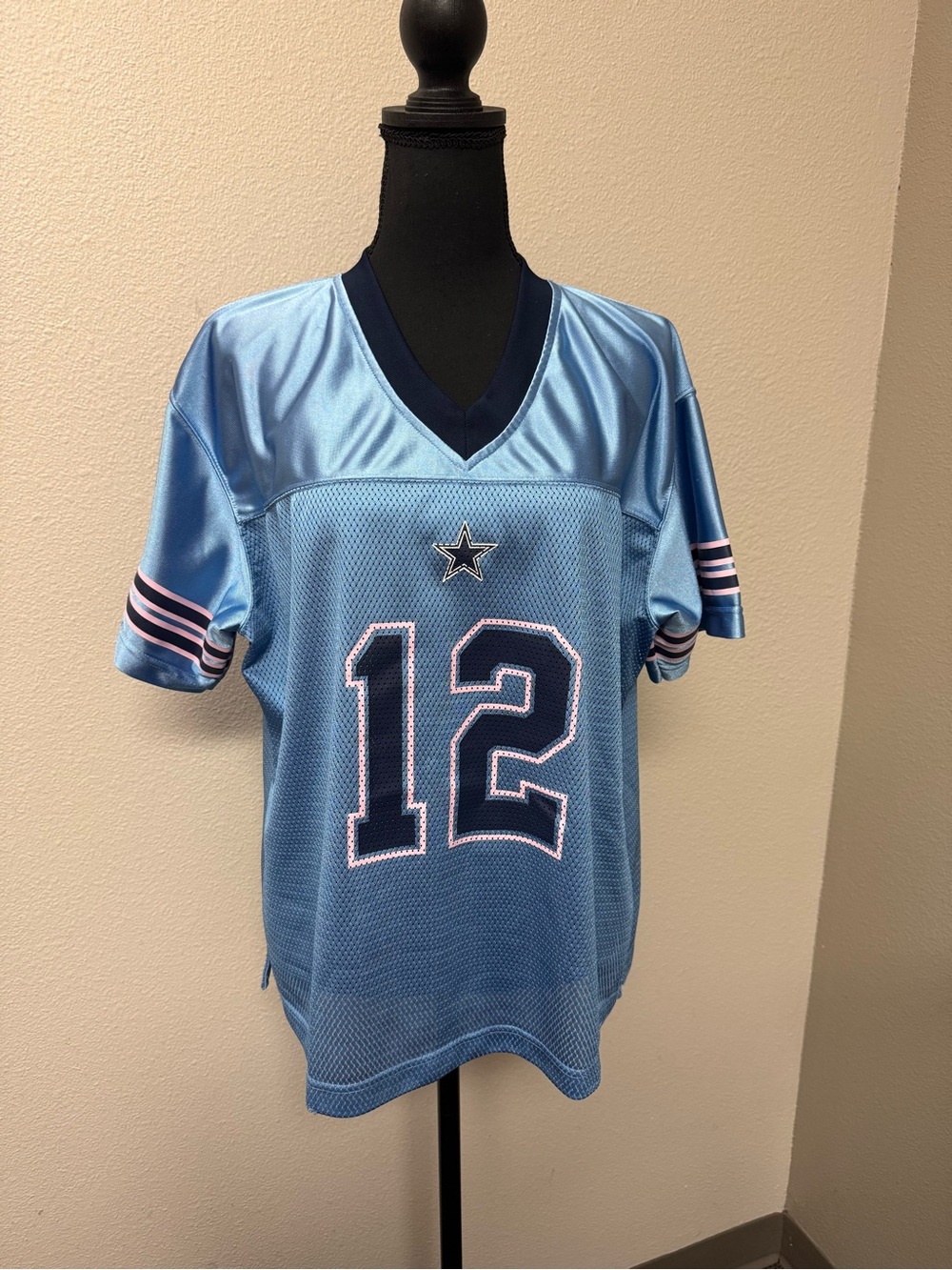 Dallas Cowboys #12 Blue Jersey Youth XL 16/18 NFL Football Game Day Fan Shirt - Picture 3 of 11